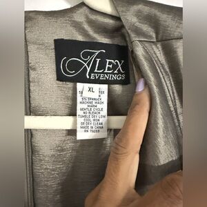 Alex Evenings Shimmering Silver n black elegant skirt